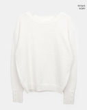 Moin wool V-neck loose button long sleeve knit