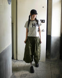 Neku Vintage Stripe Lettering Print Short Sleeve T-Shirt