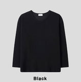 Pins Waffle Loose Fit U-neck Long Sleeve