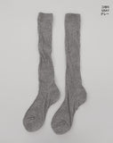 Bonu Ribbed See-Through Knee Socks Shirring Pleated Socks