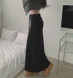 Low Rise Shibori Maxi A-Line Brushed Long Skirt