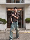 Kuda Damaged Wide Denim Pants