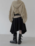 Cable Two-Way Knit Hood Zip-Up