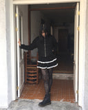 Nuen Suede Slit String Zip-Up Jacket