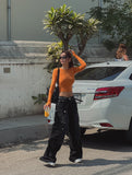 Fly Parachute Pocket Denim Pants
