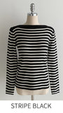 Demu Stripe Boat Neck Knit