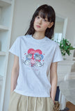 Cherry Bestie Crop Short Sleeve Tee
