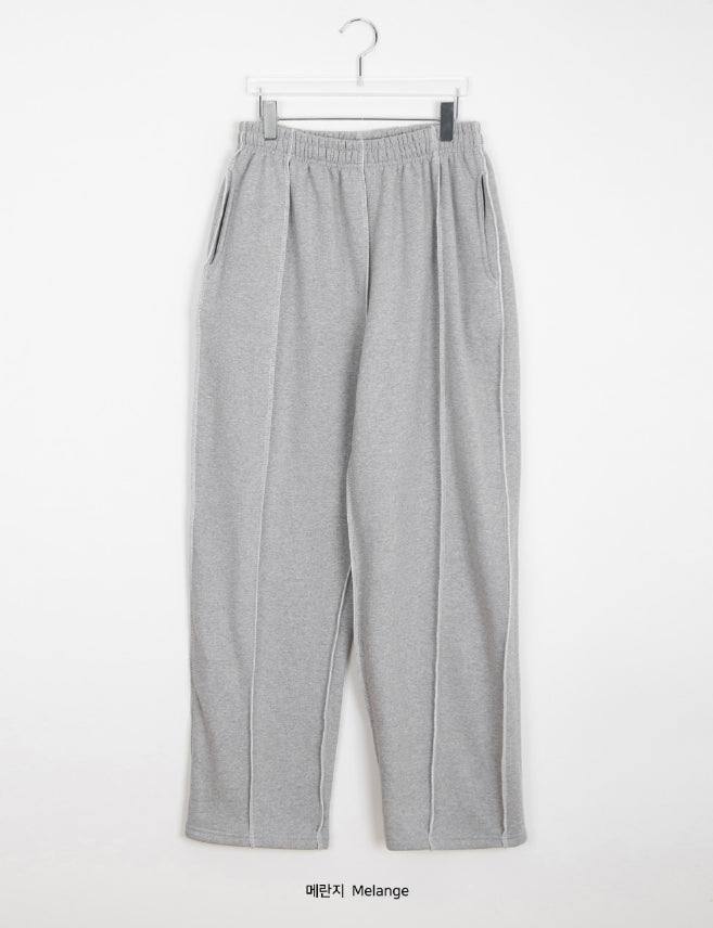 【BAON】[unisex] banding stitch line brushed training pants BAON (バオン) - [男女兼用]ポリモバンディングステッチライン裏