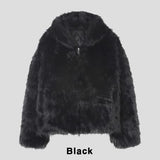 Chase Wolf Fur Hooded Zip-Up