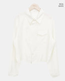 Cuhi Diagonal Button One-Pocket Collar Shirt