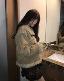 Semin Duffle Fluffy Fur Mustang Midi Jacket