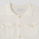 Cedar Two-Pocket Collared Knit Cardigan