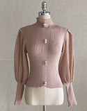 Ronia Frill Polar Pleated Puff Blouse Knit