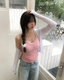 Bubble Lace Shirred Sleeveless