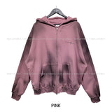 (UNISEX) Dirty Spray Shine Warmer Hood Zip-up