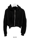 Cave crop hood zip-up