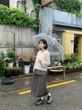 Niola Dot Nylon Layered Long Skirt