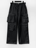 Dooy Wide Leather Cargo Pants