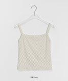 Detto color matching lace dot sleeveless