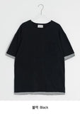 [unisex] Monzo Layered Pocket Boxy Short Sleeve Tee