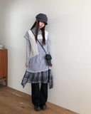 T-L Vintage Check Layered Midi Skirt