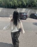 Miya Black Blue Wash Denim Wide Pants