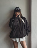 Stung Leather Track Balloon Zip-Up