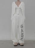 Mette Lettering Wide Sweatpants