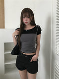 Kandi Bustier T-shirt Short Sleeve Sleeveless Set
