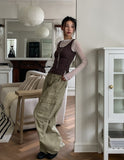 Titi wrinkle see-through layered long sleeves