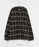 [unisex] Dokoe Check String Over Hood Shirt