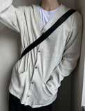 Cotton waffle pocket cardigan