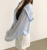 Lovely Dot Back Frill String See-through Windbreaker Jacket