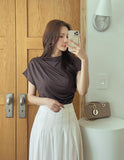 Mizel Pintuck Long Pleated Skirt