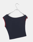 Weekend Dot Number Track One Off-Shoulder T-Shirt