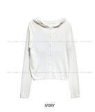 Tone-on-tone button casual hood