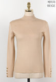 Modenin Gold Button Half-Neck Knit