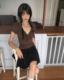 renka wrap button mini skirt