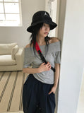 HAZE OFF SHOULDER HALF T