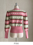 Wendys Color Matching Flower Embroidery Knit