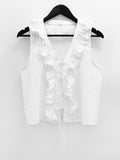 Punched Lace Ruffle Blouse