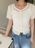 Mimina summer crop short sleeve cardigan