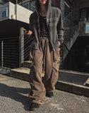 Top Washed Big Pocket Cargo Sweatpants