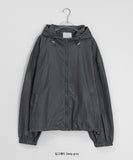[unisex] Konite glossy string over hood wind jacket