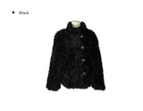 Bart High Neck Button Fur Jacket