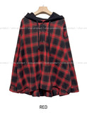 (UNISEX) Kitchie Hood Balloon Checkered Shirt