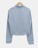 KN Crop Stripe Slim Shirt