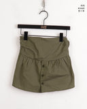 Folp button shirring cotton tank top tube top