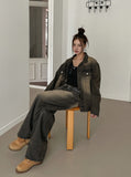 Betty Tin Beige Wide Denim Pants