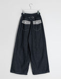 [unisex] Orihi Non-Fade Banding Wide Denim Pants